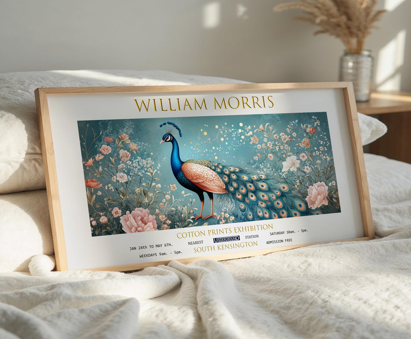 William Morris Peacock Print: Vintage Botanical Textiles Art