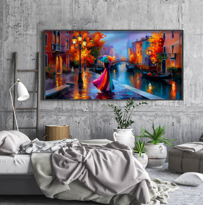 Colourful Umbrella Venice Panoramic Print