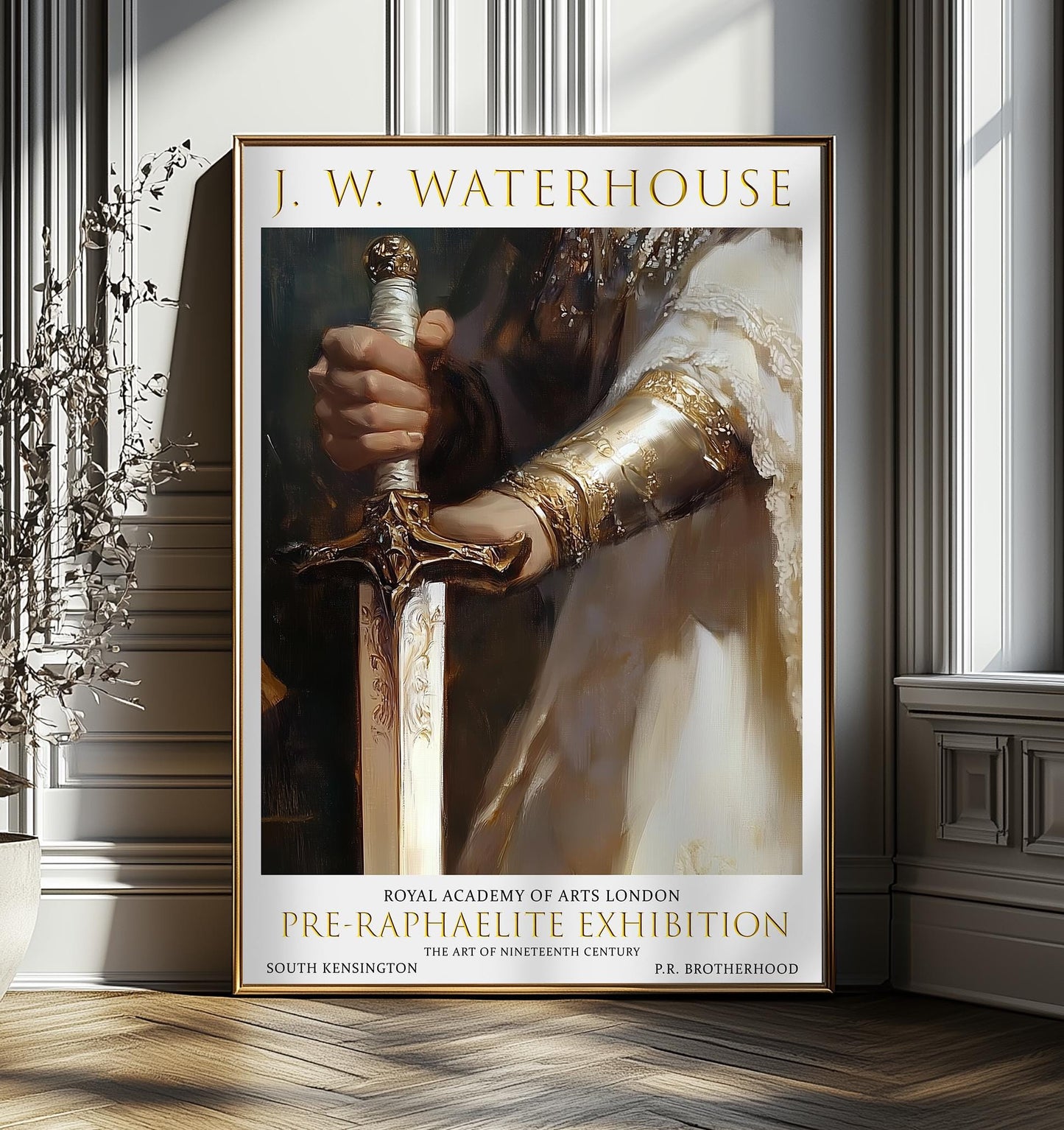 Waterhouse Print: The Knight's Sword - Pre-Raphaelite Exhibition Poster