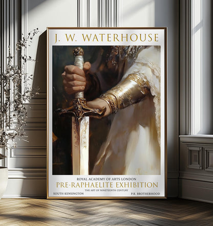 Waterhouse Print: The Knight's Sword - Pre-Raphaelite Exhibition Poster