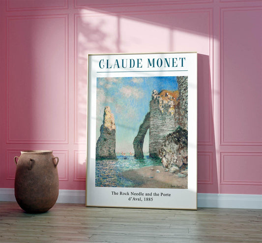 Monet 'Cliffs at Etretat' Poster: Vintage French Impressionist Print