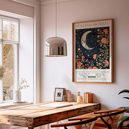 William Morris Poster - Vintage Floral Moon Artwork | Botanical Wall Art Print