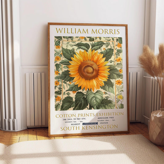 William Morris Sunflower Print: Vintage Exhibition Poster
