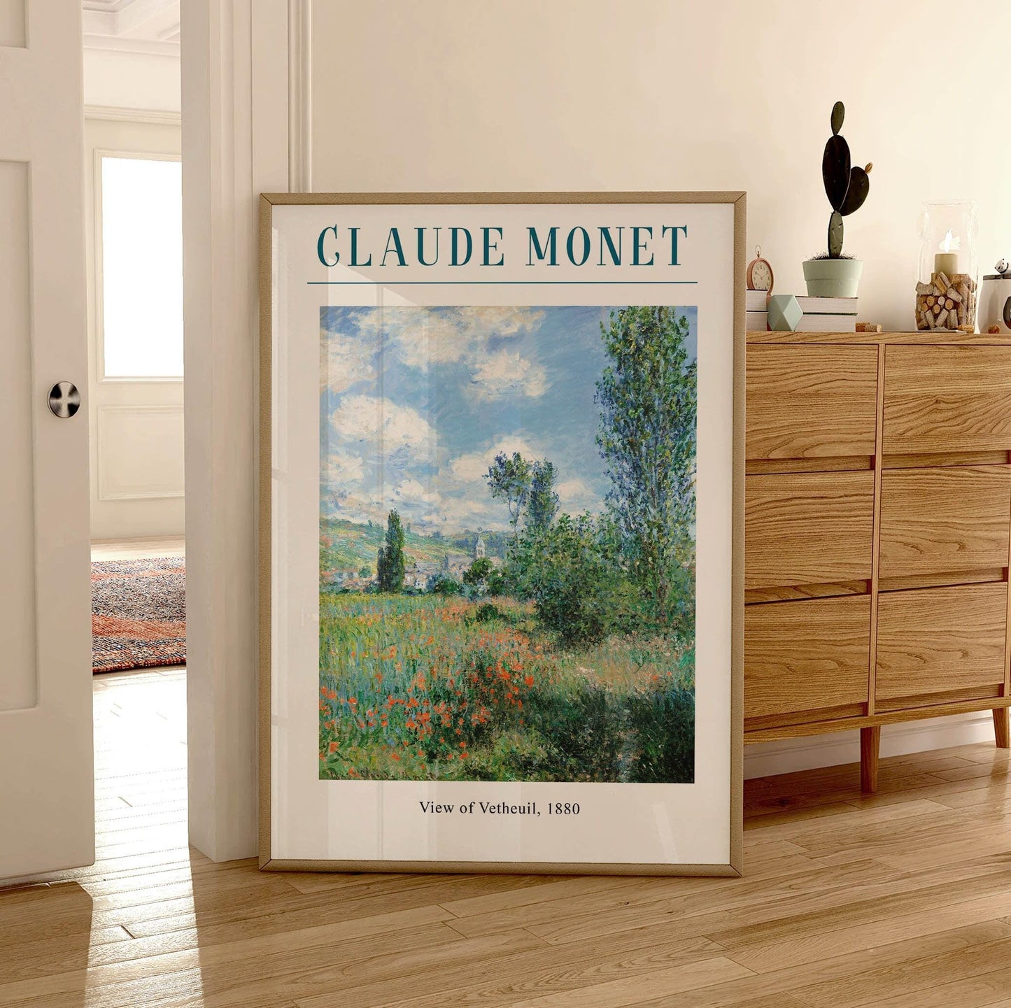 Monet 'View of Vetheuil' Poster: Vintage French Impressionist Print