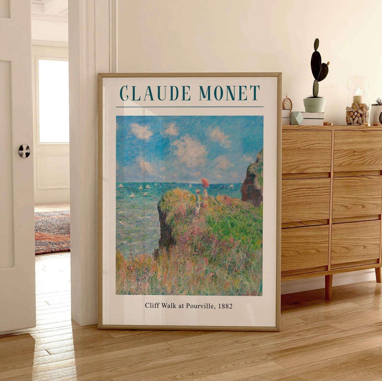 Monet "Walk on the Cliff" Poster: Vintage French Impressionist Print