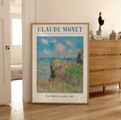 Monet "Walk on the Cliff" Poster: Vintage French Impressionist Print