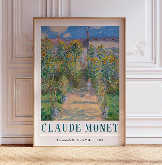 Claude Monet 'Artist's Garden' Print: Vintage French Floral Decor