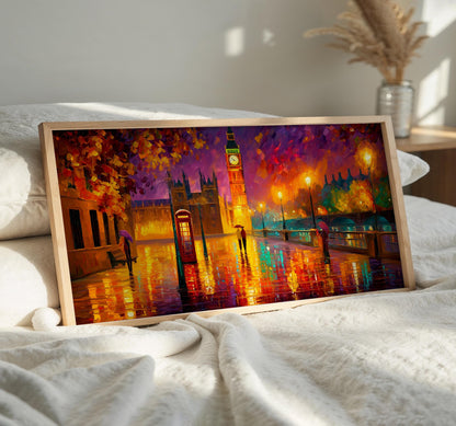 London Impressionist Oil Painting PANORAMIC WALL ART Unframed Picture Print