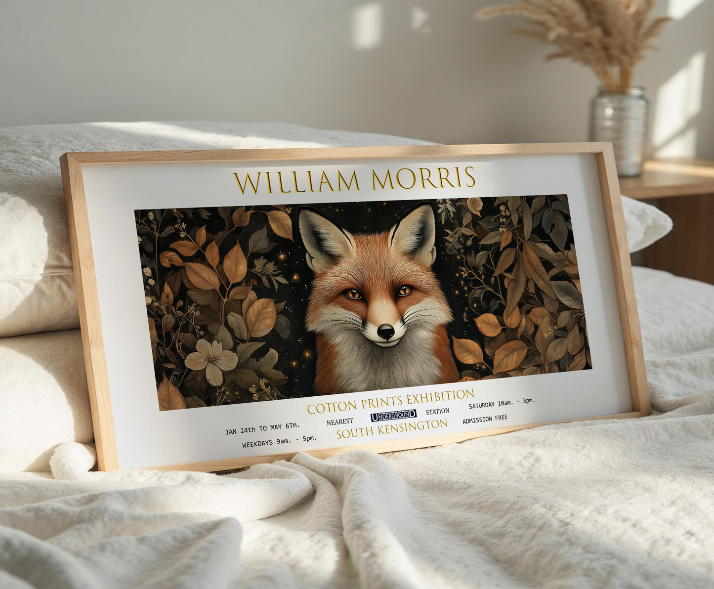 William Morris Fox Art Print: Vintage Botanical Exhibition Poster
