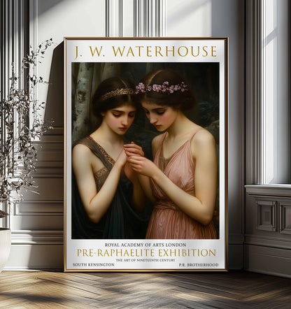 Waterhouse Psyche & Persephone Art Print: Pre-Raphaelite Exhibition Poster
