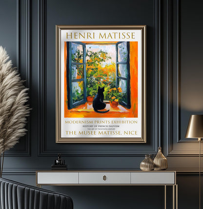 Henri Matisse Print: Open Window, Fauvism Cat Art