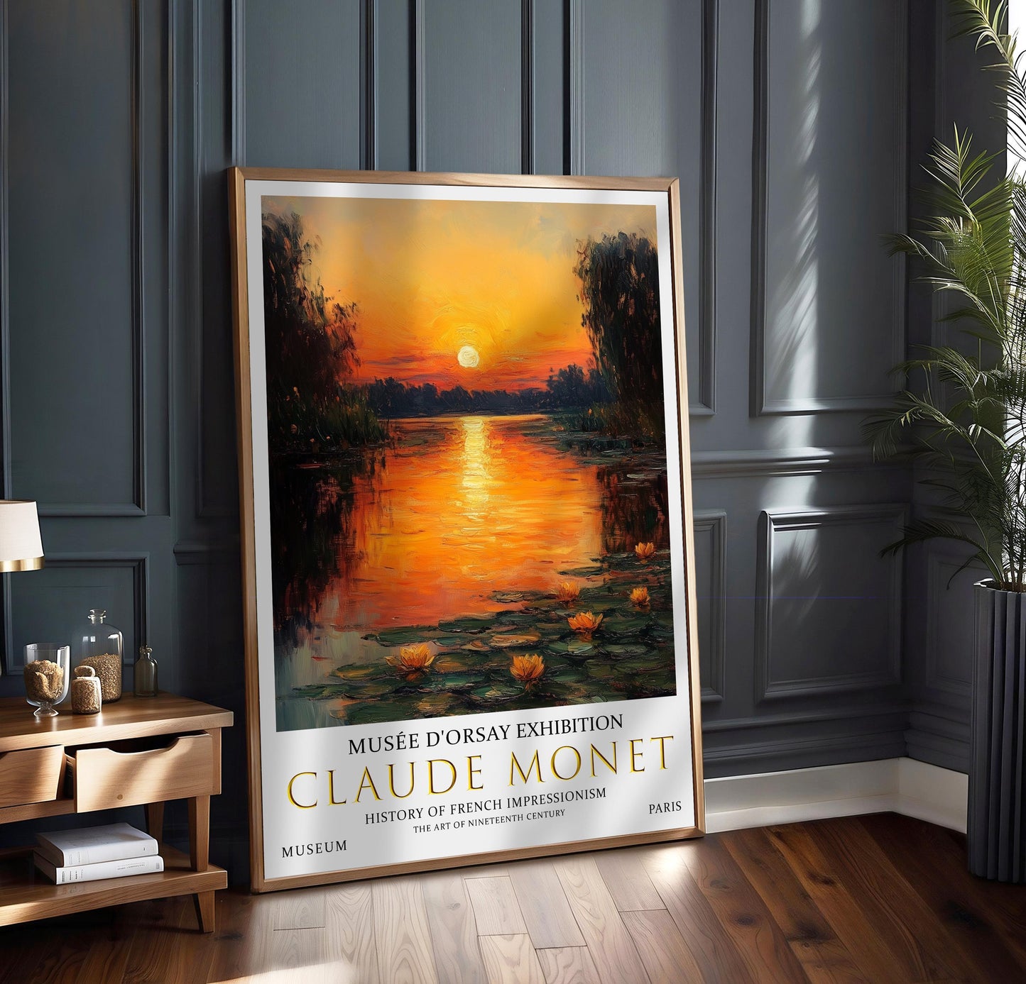 Print, Claude Monet Water Lilies, Impressionist Unframed Wall Art
