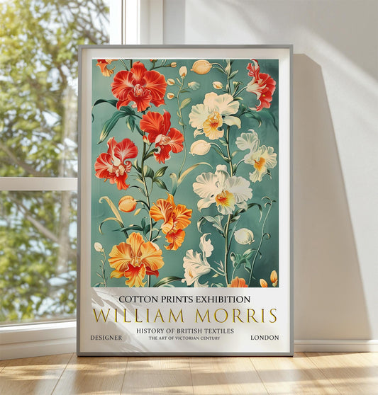 Vintage Floral Wall Art – William Morris Orchid Art Print on Premium Matte Paper