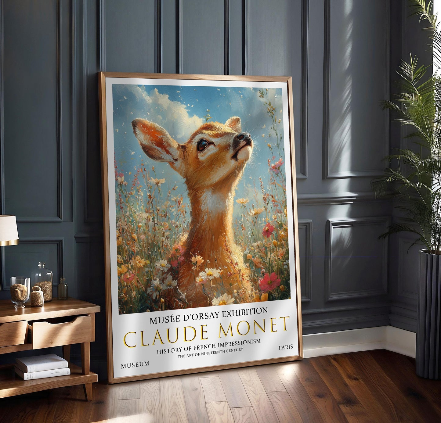 Claude Monet Deer Print: Vintage Impressionist Wall Art