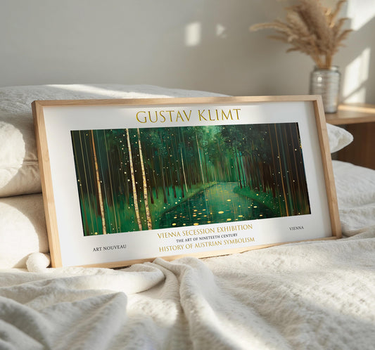Gustav Klimt Forest Print: Art Nouveau Panoramic Wall Art