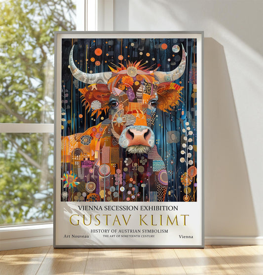 Gustav Klimt Print - Art Nouveau Wall Art | Highland Cow Vintage Poster