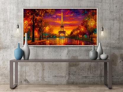 Paris Sunset Print Panoramic Print Unframed Poster