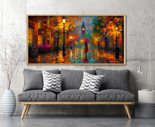Impressionist Oil Painting London PANORAMIC WALL ART Unframed Picture Print