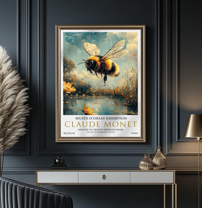 Claude Monet Bee Print: Vintage Impressionist Wall Art