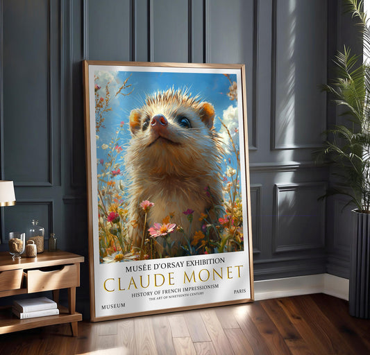 Claude Monet Hedgehog Print: Vintage Impressionist Wall Art
