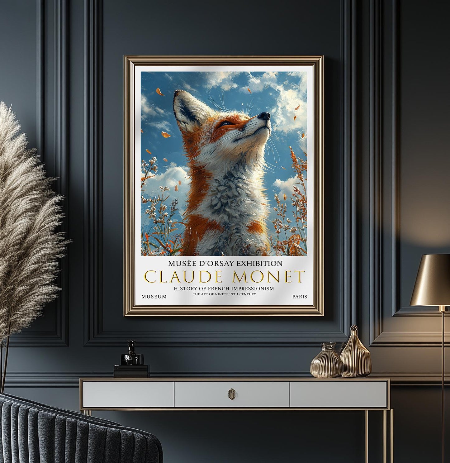 Claude Monet Fox Print: Vintage Impressionist Wall Art
