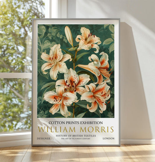 William Morris Lily Print - Vintage Floral Art | Botanical Wall Decor