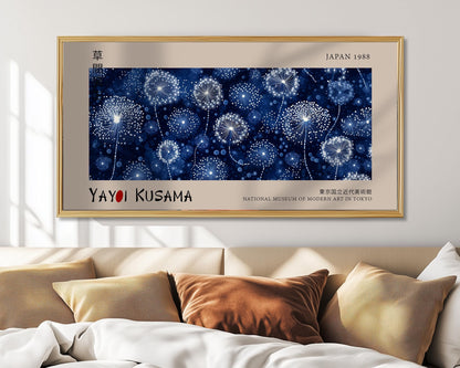 Dandelion Panoramic Print – Midnight Floral Print – Whimsical Botanical Poster