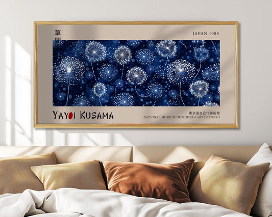Dandelion Panoramic Print – Midnight Floral Print – Whimsical Botanical Poster