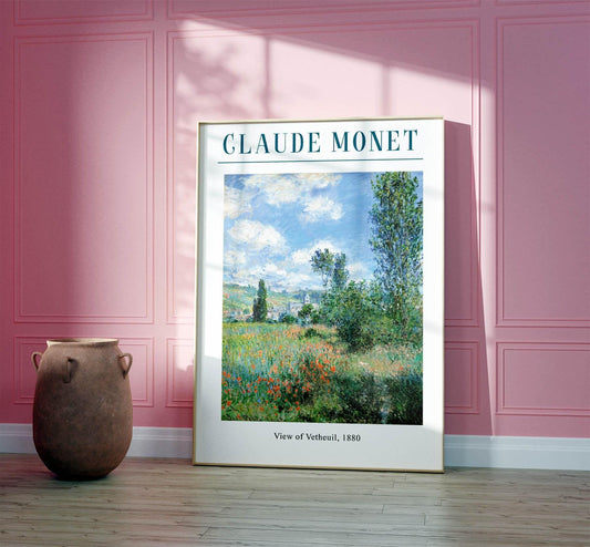 Monet 'View of Vetheuil' Poster: Vintage French Impressionist Print