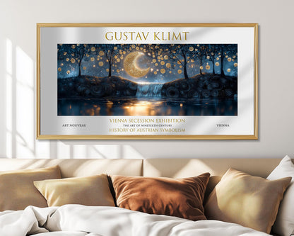 Gustav Klimt Night Waterfall Print: Art Nouveau Vintage Poster