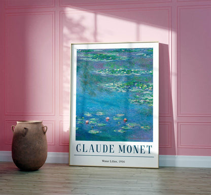Claude Monet Water Lilies Print: Vintage Floral Impressionist Art