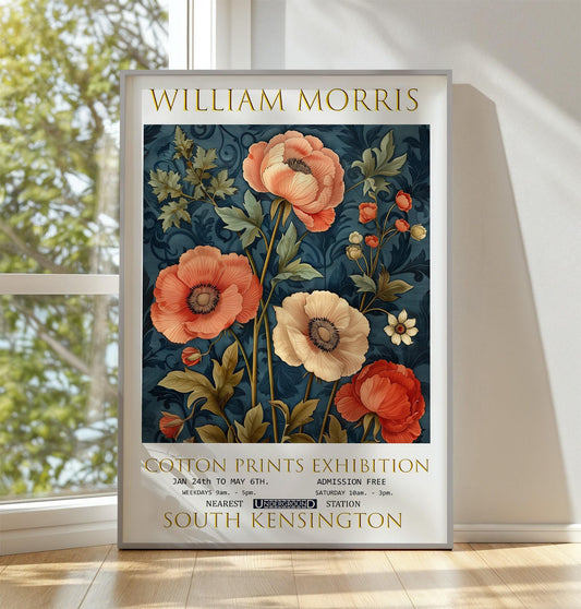 William Morris Print - Vintage Floral Art | Poppies Wall Decor on Premium Matte Paper
