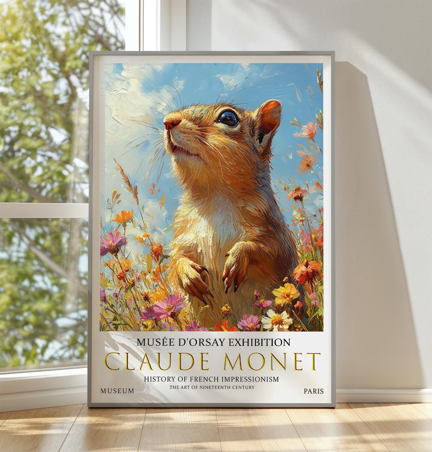Claude Monet Squirrel Print: Vintage Impressionist Art Poster