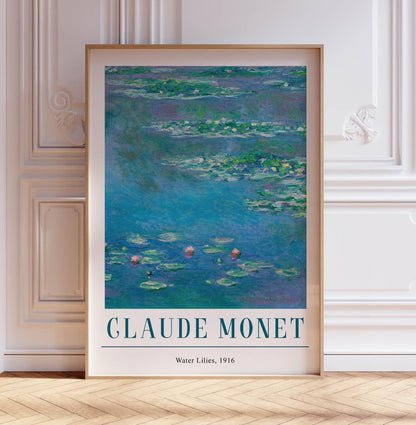 Claude Monet Water Lilies Print: Vintage Floral Impressionist Art