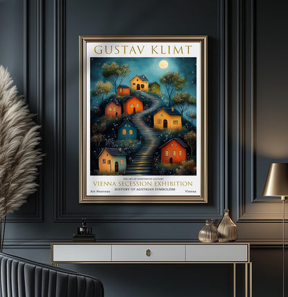 Gustav Klimt Print - Art Nouveau Floral Wall Decor | Vintage Gold Leaf Artwork