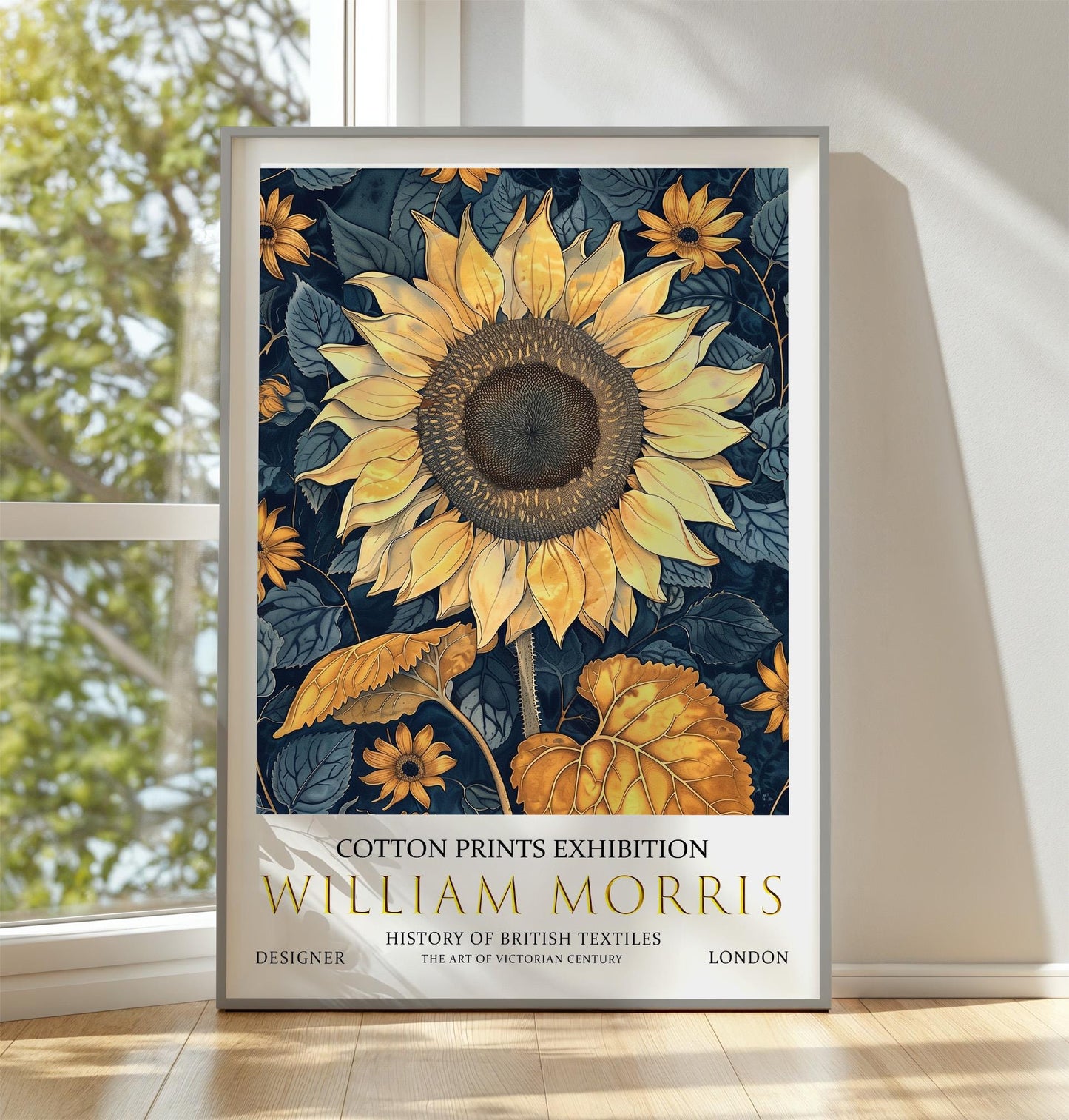 William Morris Print – Vintage Floral Art Sunflower Wall Decor on Premium Matte Paper