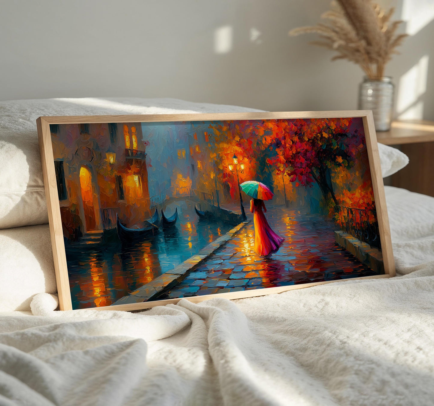 Venice Impressionist Oil Painting PANORAMIC WALL ART Unframed Picture Print