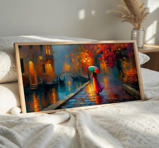 Venice Impressionist Oil Painting PANORAMIC WALL ART Unframed Picture Print