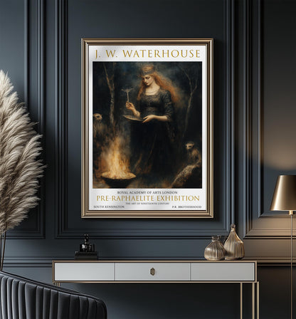 John William Waterhouse Print: Gothic Witchcraft Art, Pre-Raphaelite Decor