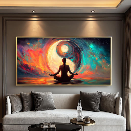Yin Yang Japanese Art Print: Yoga Meditation, Spiritual Zen Decor