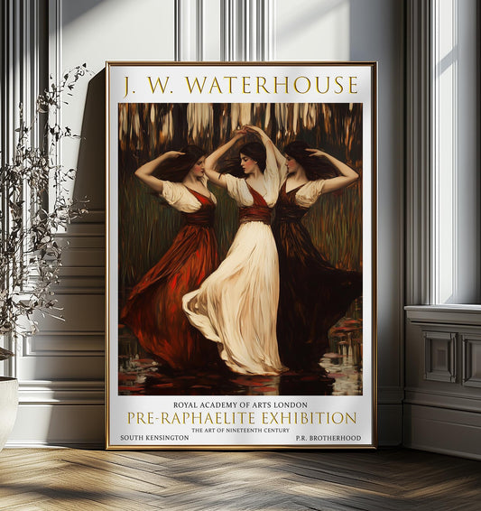 John William Waterhouse Art Print - The Dance, Vintage Pre-Raphaelite Poster, Romantic Wall Decor, Classic Artwork