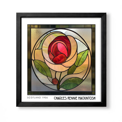 Rennie Mackintosh Rose Print – Botanical Wall Art - Art Deco Poster