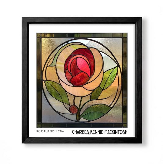 Rennie Mackintosh Rose Print – Botanical Wall Art - Art Deco Poster