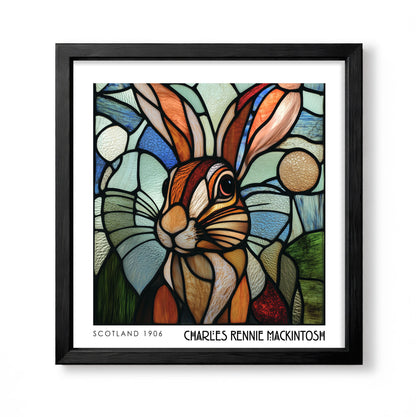 Rennie Mackintosh Hare Print – Animal Wall Art - Art Deco Poster