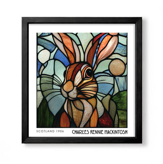 Rennie Mackintosh Hare Print – Animal Wall Art - Art Deco Poster