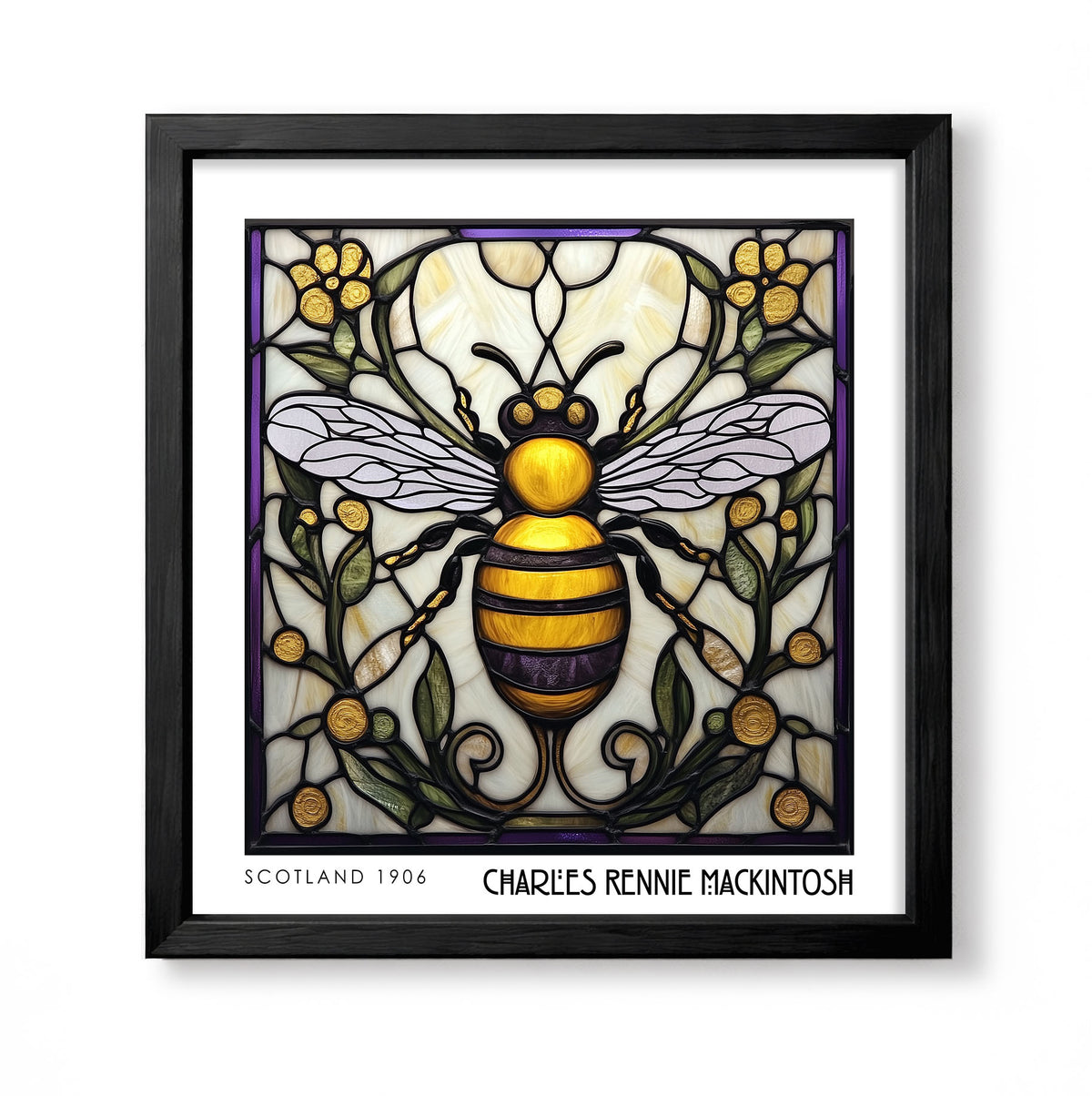 Charles Rennie Mackintosh Bee Print – Insect Wall Art - Art Deco Poster