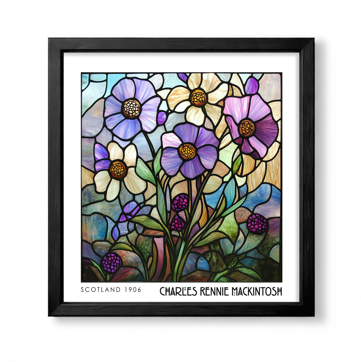 Rennie Mackintosh Floral Print – Botanical Wall Art - Art Deco Poster