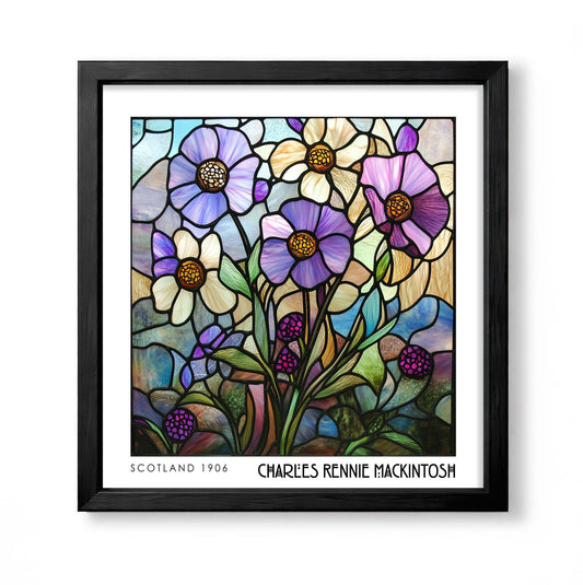 Rennie Mackintosh Floral Print – Botanical Wall Art - Art Deco Poster