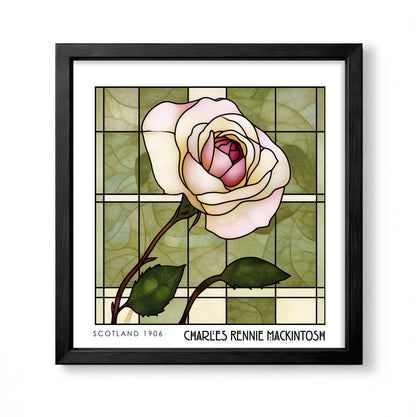 Rennie Mackintosh Rose Print –  Floral Wall Art - Art Deco Poster