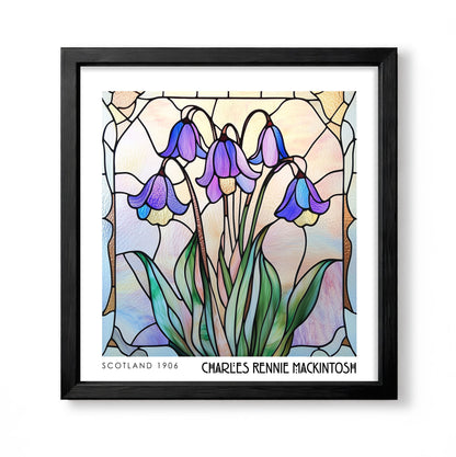 Rennie Mackintosh Bluebells Print –  Botanical Wall Art - Art Deco Poster